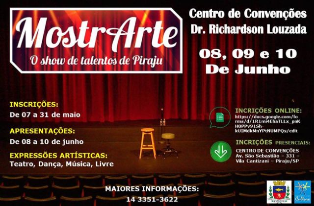 Departamento de Cultura promove o MostrArte - O show de talentos de Piraju